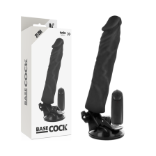 BASECOCK - CONTROLE REMOTO VIBRADOR REALÍSTICO PRETO 21 CM -O- 4 CM