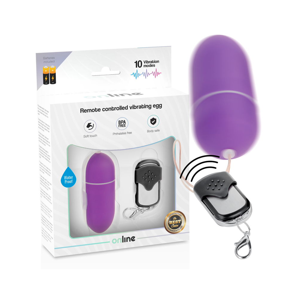 ONLINE - REMOTE CONTROL VIBRATING EGG L PURPLE
