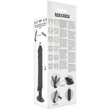 BASECOCK - CONTROLE REMOTO VIBRADOR REALÍSTICO PRETO 21 CM -O- 4 CM