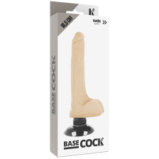 BASECOCK - VIBRADOR REALÍSTICO 2-1 NATURAL 18.5 CM -O- 4 CM