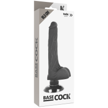 BASECOCK - REALISTIC VIBRATOR 2-1 BLACK 18.5 CM -O- 4 CM