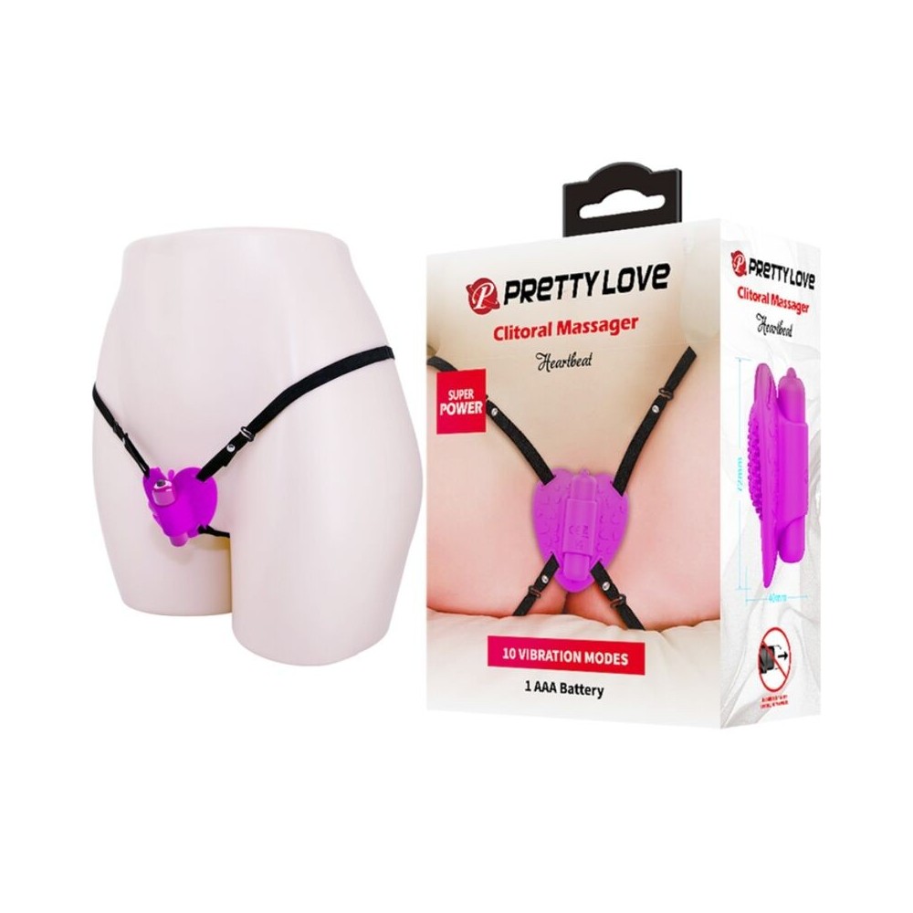 PRETTY LOVE - HEARTBEAT CLITORIS MASSAGER 10 MODOS DE VIBRAO ROXO