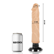 BASECOCK - VIBRADOR REALÍSTICO 2-1 NATURAL 20 CM -O- 4 CM