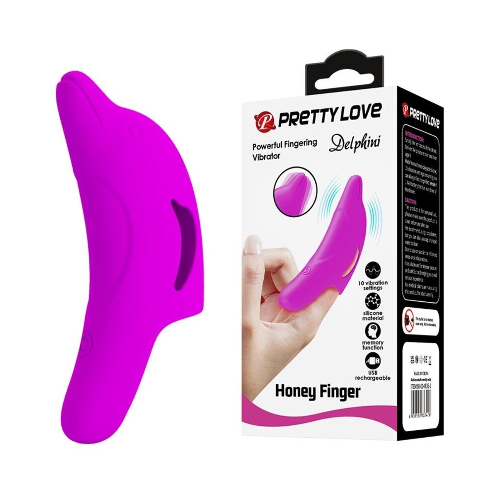 PRETTY LOVE - POTENTE STIMOLATORE DELLE DITA DELPHINI VIOLA