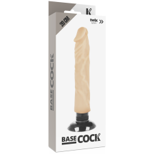 BASECOCK - VIBRADOR REALÍSTICO 2-1 NATURAL 20 CM -O- 4 CM