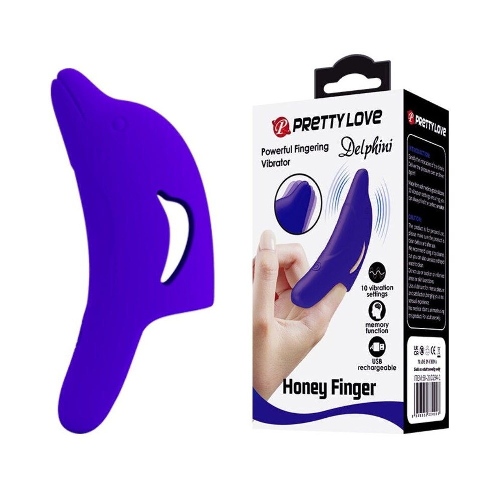 PRETTY LOVE - DELPHINI POWERFUL DARK BLUE FINGER STIMULATOR