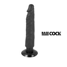 BASECOCK - REALISTIC VIBRATOR 2-1 BLACK 20 CM -O- 4 CM