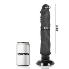 BASECOCK - VIBRATEUR RÉALISTE 2-1 NOIR 20 CM -O- 4 CM