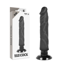 BASECOCK - VIBRATEUR RÉALISTE 2-1 NOIR 20 CM -O- 4 CM