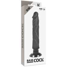 BASECOCK - REALISTIC VIBRATOR 2-1 BLACK 20 CM -O- 4 CM