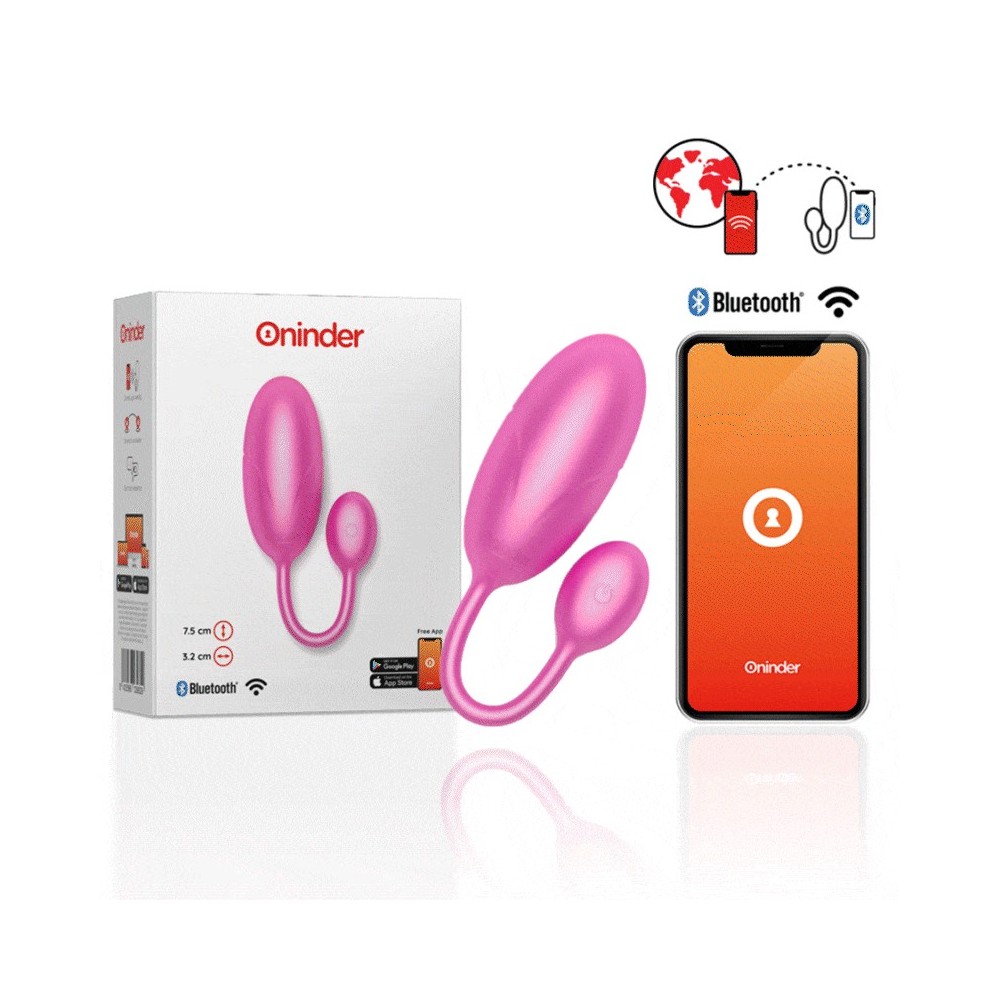 ONINDER - TOKYO VIBRATING EGG PINK 7.5 X 3.2 CM FREE APP