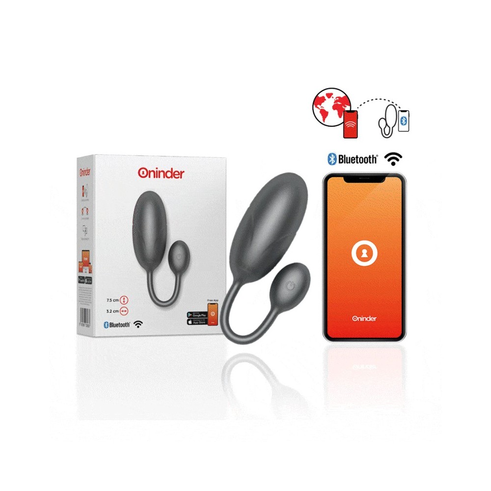 ONINDER - TOKYO VIBRATING EGG BLACK 7.5 X 3.2 CM FREE APP