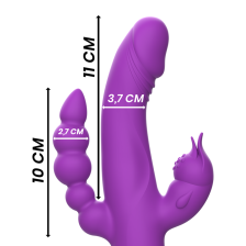 INTENSE - VIBRATORE IN SILICONE CASANOVA RABBIT TRIPLO MOTORE VIOLA