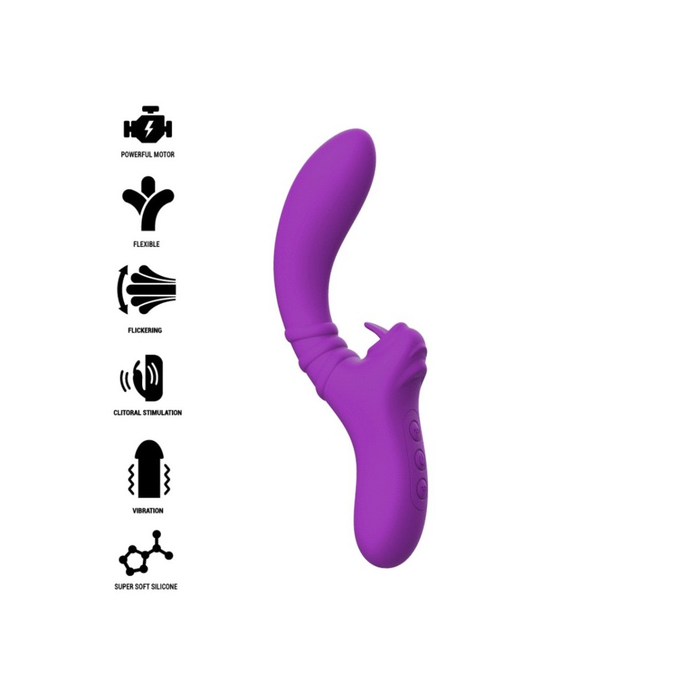 INTENSE - HARRY FLEXIBLE VIBRATOR WITH PURPLE TONGUE