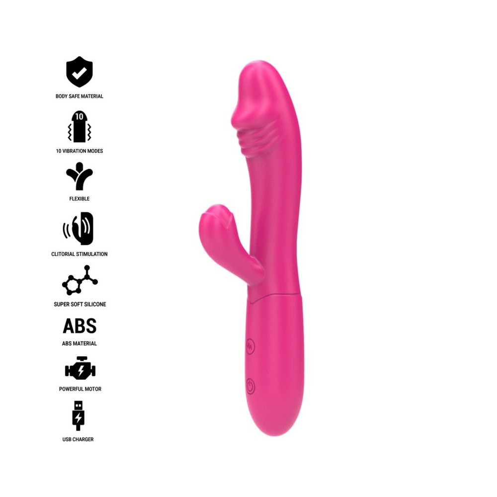 INTENSE - VIBRATORE FLESSIBILE IVY 10 VIBRAZIONI CON STIMOLAZIONE DELLA LINGUA ROSA