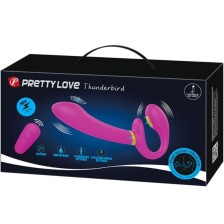 PRETTY LOVE - THUNDERBIRD DOPPELTER STRAP-ON-VIBRATOR MIT FERNBEDIENUNG LILA