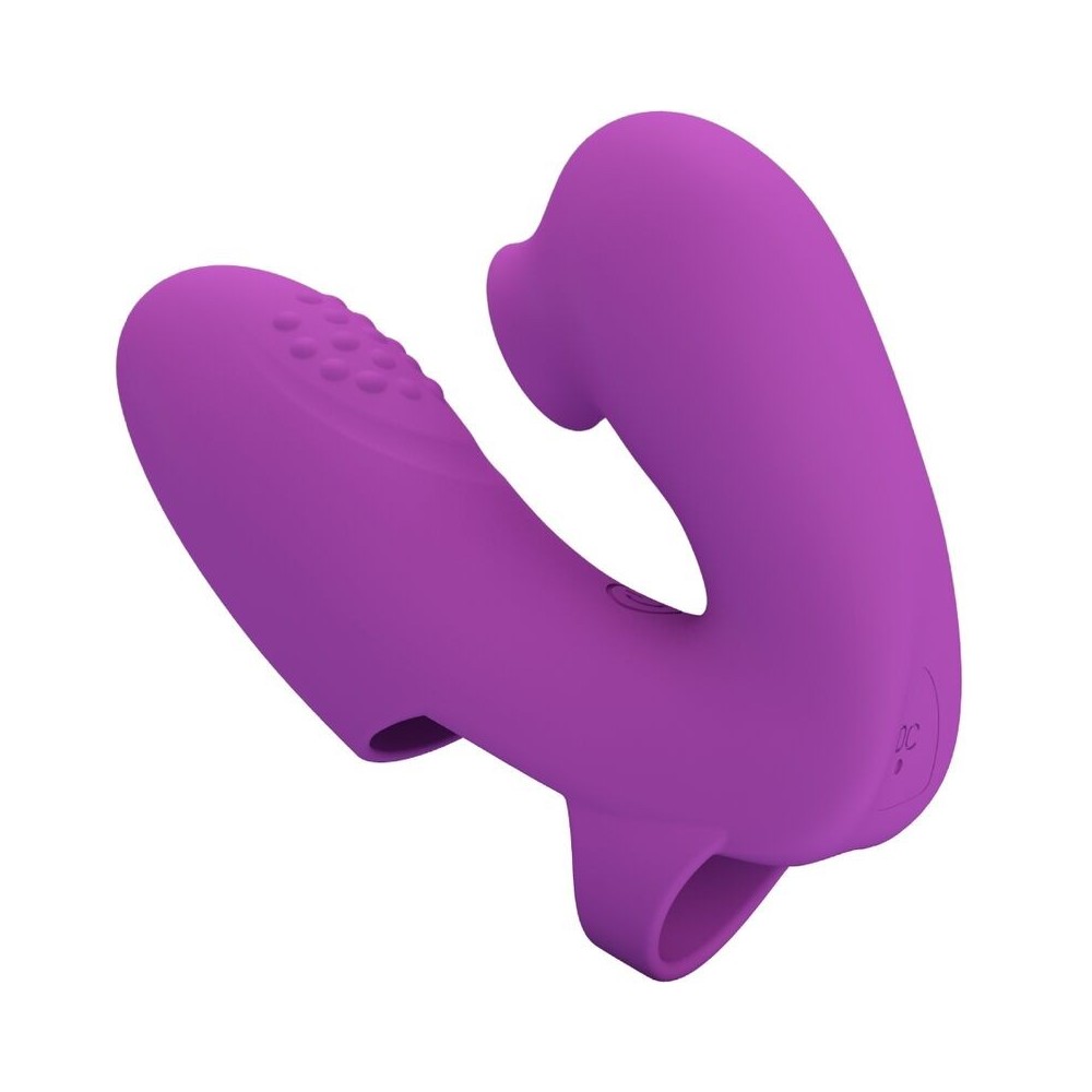 PRETTY LOVE - VIBRATEUR DE DOIGTS ATHENA AVEC STIMULATEUR DE CLITORIS VIOLET