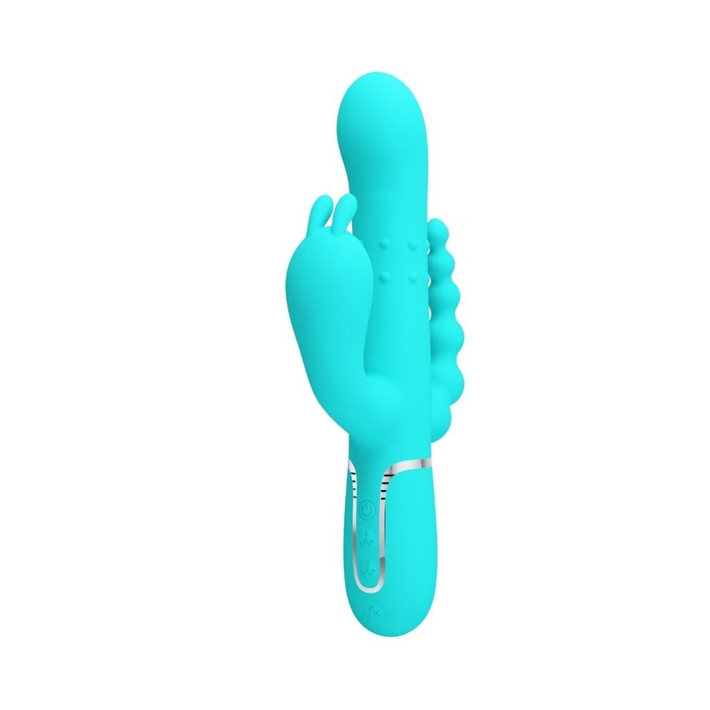 PRETTY LOVE - CAMMY 4 EN 1 VIBRATEUR MULTIFONCTION TRIPPLE RABBIT BLEU