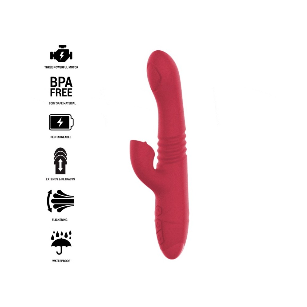 INTENSE - DUA MULTIFUNCTION RECHARGEABLE UP & DOWN VIBRATOR WITH RED TONGUE