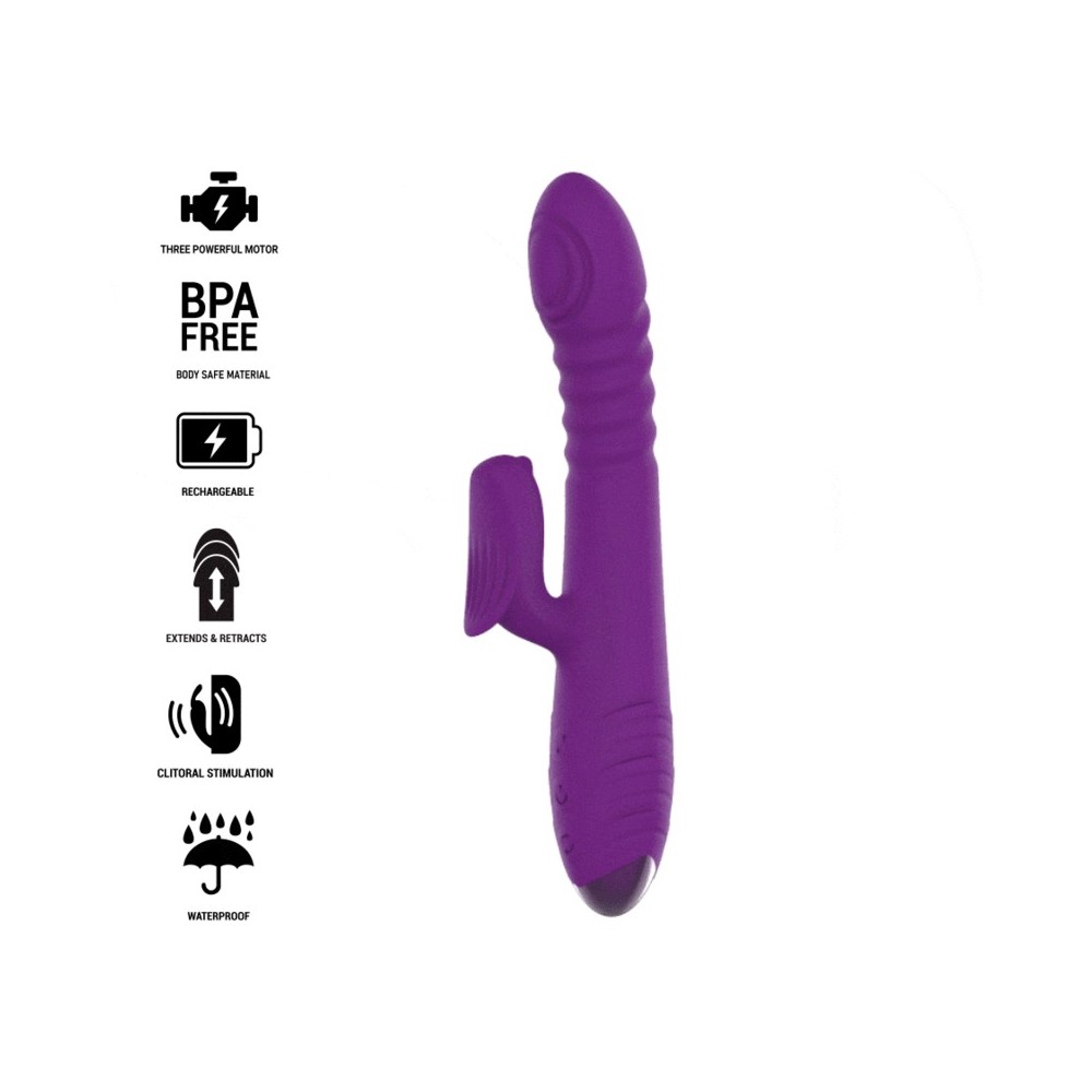 INTENSE - VIBRATEUR RECHARGEABLE MULTIFONCTION IGGY UP & DOWN AVEC STIMULATEUR CLITORAL VIOLET