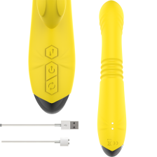 INTENSE - VIBRADOR MULTIFUNO TOKY PARA CIMA E PARA BAIXO COM ESTIMULADOR CLITÓRICO AMARELO