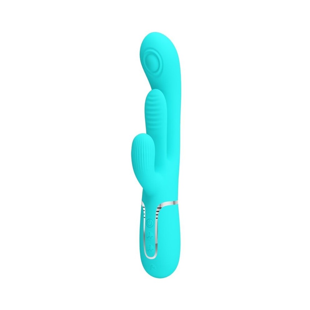PRETTY LOVE - SHANIA TRIPLE RABBIT MULTIFUNKTIONSVIBRATOR 3 IN 1 BLAU