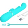 PRETTY LOVE - SHANIA TRIPLE RABBIT MULTIFUNCIONAL VIBRADOR 3 EM 1 AZUL