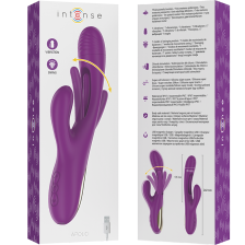 INTENSE - APOLO VIBRATORE MULTIFUNZIONE RICARICABILE 7 VIBRAZIONI CON LINGUA OSCILLANTE VIOLA