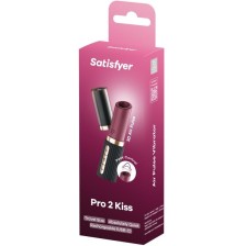 SATISFYER - DEEP KISS WAVE CLITORIS STIMULATOR GARNET / BLACK