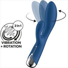 SATISFYER - SPINNING COELHO 1 CLITÓRIS E ESTIMULAO G-SPOT AZUL