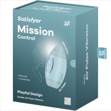 SATISFYER - MISSION CONTROL VIBRATORE PICCOLO BLU A DOPPIO IMPULSO