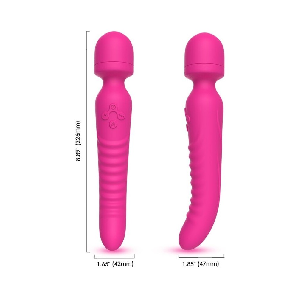 ARMONY - MASSAGER MISSÃO E VIBRADOR EFEITO DE CALOR FÚCSIA