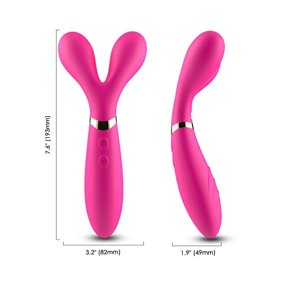 ARMONY - MASSAGER Y-WAND E VIBRADOR CABEÇA DUPLA FÚCSIA