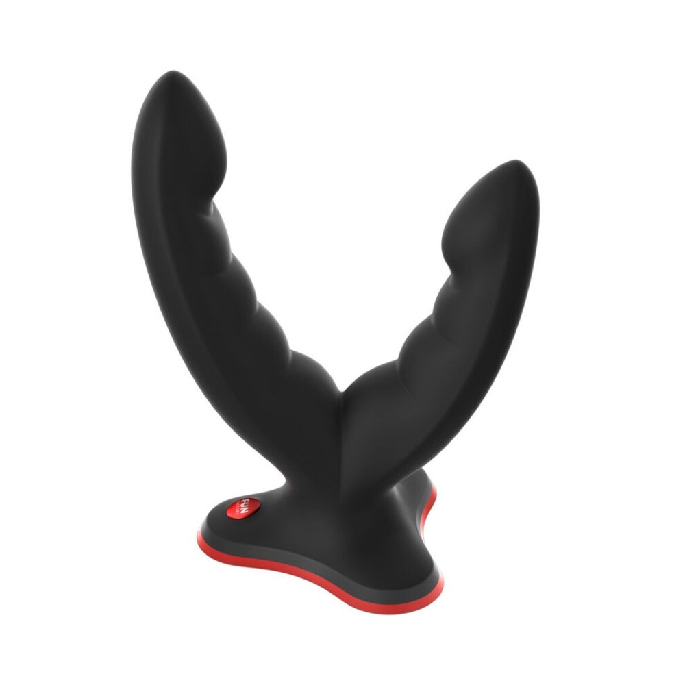 FUN FACTORY - RYDE DILDO DUPLO E MASSAGER PRETO