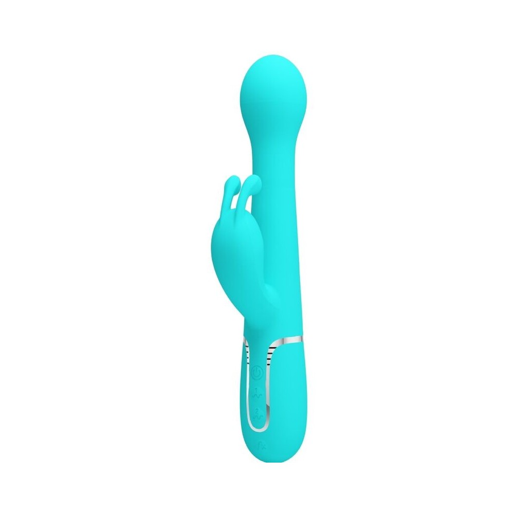 PRETTY LOVE - DEJON RABBIT VIBRATOR 3 IN 1 MULTIFUNCTION AQUA GREEN