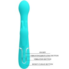 PRETTY LOVE - VIBRATORE DEJON RABBIT 3 IN 1 MULTIFUNZIONE VERDE ACQUA