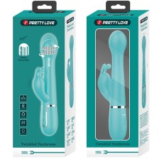 PRETTY LOVE - VIBRATORE DEJON RABBIT 3 IN 1 MULTIFUNZIONE VERDE ACQUA