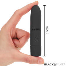 BLACK & SILVER - GERI USB RICARICABILE VIBRANTE BULLET 8 VIBRAZIONI NERO 10 X 2,2 CM