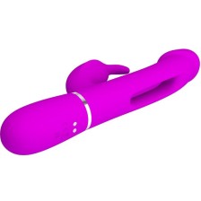 PRETTY LOVE - KAMPAS RABBIT 3 IN 1 MULTIFUNCTION VIBRATOR WITH TONGUE FUCHSIA