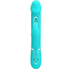 PRETTY LOVE - KAMPAS RABBIT 3 IN 1 MULTIFUNCTION VIBRATOR WITH TONGUE AQUA GREEN