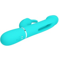 PRETTY LOVE - VIBRATORE DEJON RABBIT 3 IN 1 MULTIFUNZIONE VERDE ACQUA