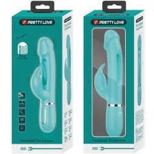 PRETTY LOVE - VIBRATORE DEJON RABBIT 3 IN 1 MULTIFUNZIONE VERDE ACQUA