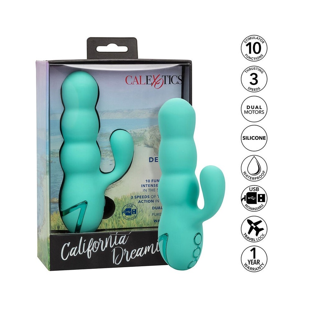 CALEXOTICS - DEL MAR DIVA VIBRATOR RABBIR AQUA GREEN BY CALIFORNIA DREAMING