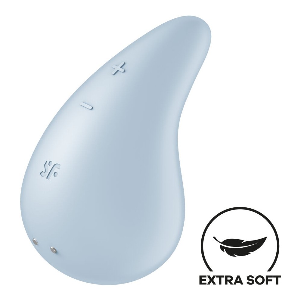 SATISFYER - VIBRATEUR DEW DROP LAY-ON BLEU