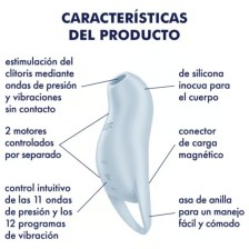 SATISFYER - POCKET PRO 1 ESTIMULADOR DE CLITÓRIS AZUL CLARO