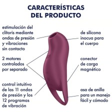 SATISFYER - POCKET PRO 1 STIMULATEUR DE CLITORIS GRENAT