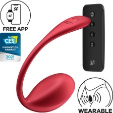 SATISFYER - SHINY PETAL STIMULATEUR À TÉLÉCOMMANDE À DISTANCE G POINT ROUGE APPLICATION GRATUITE