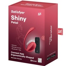 SATISFYER - SHINY PETAL ESTIMULADOR DE CONTROLE REMOTO G POINT VERMELHO APLICATIVO GRATUITO