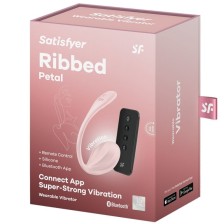 SATISFYER - RIBBED PETAL ESTIMULADOR DE CONTROLE REMOTO G POINT ROSE COM APLICATIVO GRATUITO