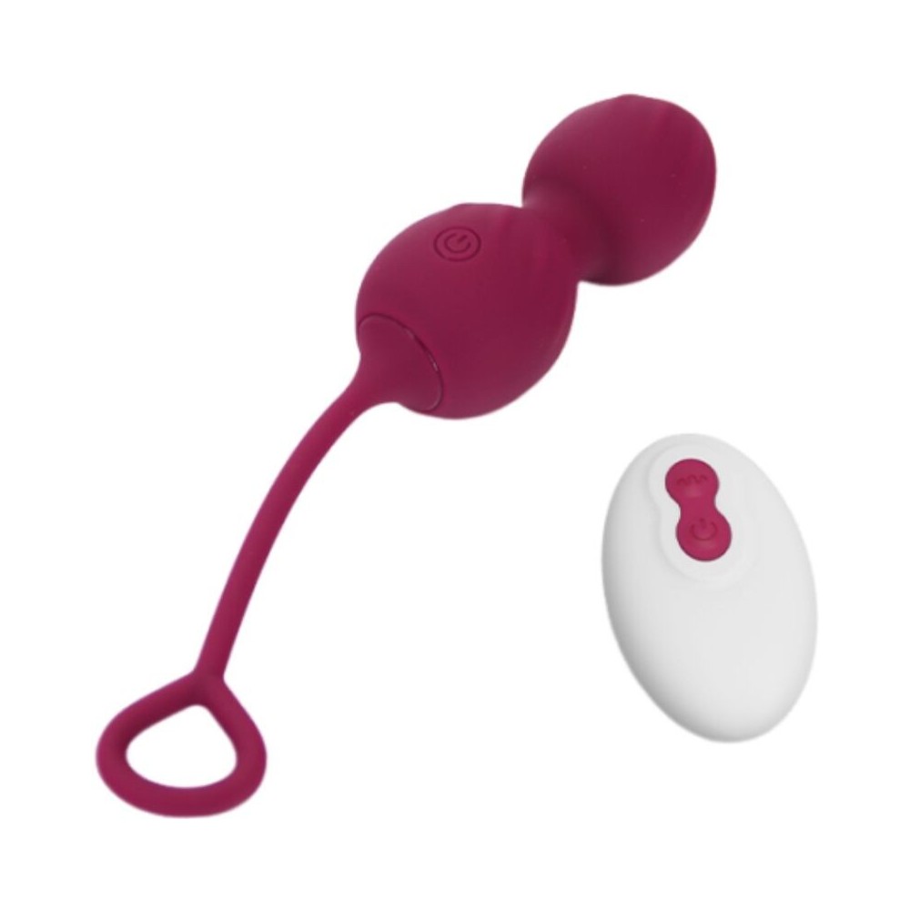 ARMONY - BLOSSOMS VAGINAL DUMBBELL VIBRAÇÃO CONTROLE REMOTO 10 VIBRAÇÕES VERMELHO ESCURO